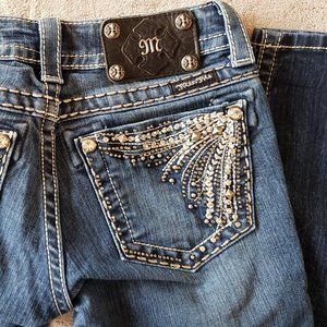 Miss Me Star Burst Embellished Straight Jeans